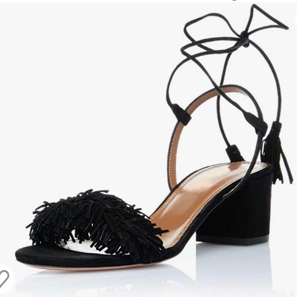 Block heel black wrap sandals women’s size 12 / 13